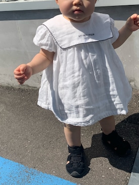 「gelato pique Baby＆Kids（ジェラートピケ　ベイビーアンドキッズ）のアイテム（ロンパース、ホワイト系）」を使った、Apiさん（キッズ）の秋コーディネート