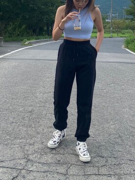 「H&M（エイチ・アンド・エム）のアイテム（スウェットパンツ）」を使った、Eri🥀さん（レディース・156cm）の秋コーディネート