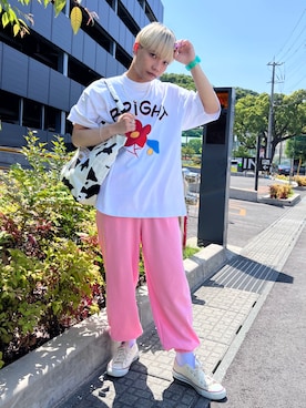 「SPINNS（スピンズ）のアイテム（スウェットパンツ）」を使った、KAKUTOさん（メンズ・165cm）の春コーディネート