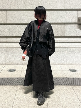 「アイテム（MA-1）」を使った、MIHOさん（レディース・153cm）の秋コーディネート