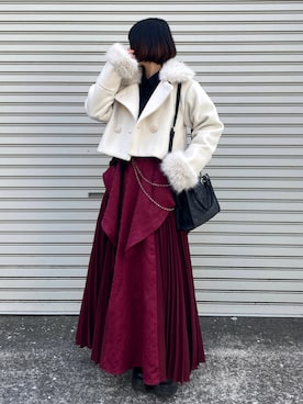 「アイテム（ベルト）」を使った、MIHOさん（レディース・153cm）の秋コーディネート