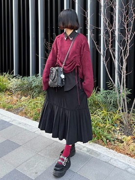 「YOSUKE（ヨースケ）のアイテム」を使った、MIHOさん（レディース・153cm）の冬コーディネート