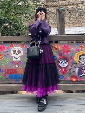 「アイテム（スカート）」を使った、MIHOさん（レディース・153cm）の秋コーディネート