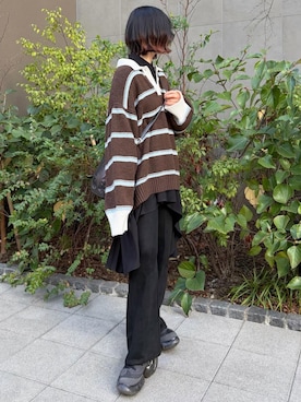 「HARE（ハレ）のアイテム（バッグ）」を使った、MIHOさん（レディース・153cm）の冬コーディネート