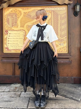 「HARE（ハレ）のアイテム（トップス）」を使った、MIHOさん（レディース・153cm）の夏コーディネート