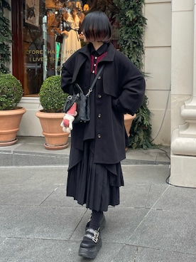 「アイテム（シャツワンピース）」を使った、MIHOさん（レディース・153cm）の冬コーディネート