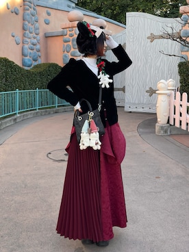 「アイテム（ノーカラージャケット）」を使った、MIHOさん（レディース・153cm）の秋コーディネート