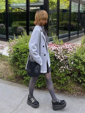 「HARE（ハレ）のアイテム（バッグ）」を使った、MIHOさん（レディース・153cm）の春コーディネート