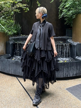 「grounds（グラウンズ）のアイテム」を使った、MIHOさん（レディース・153cm）の夏コーディネート