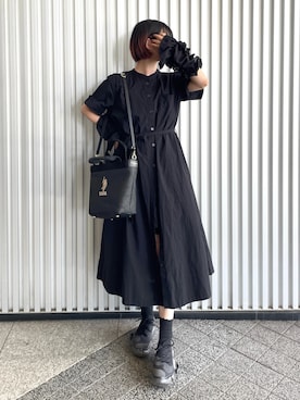 「アイテム（シャツワンピース）」を使った、MIHOさん（レディース・153cm）の夏コーディネート