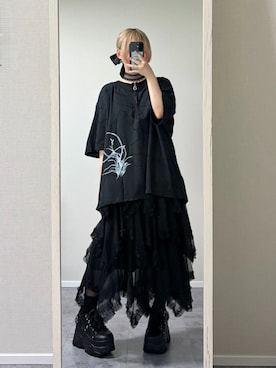 「フリルスカート」｜MIHOさん（レディース・153cm）の夏コーディネート