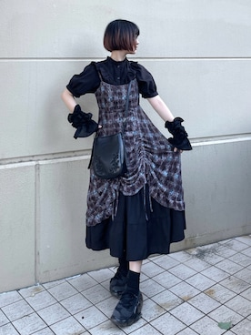 「アイテム（ワンピース/ドレス、ブラウン系）」を使った、MIHOさん（レディース・153cm）の夏コーディネート