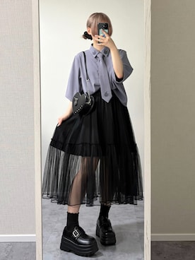 「GYDA（ジェイダ）のアイテム」を使った、MIHOさん（レディース・153cm）の夏コーディネート