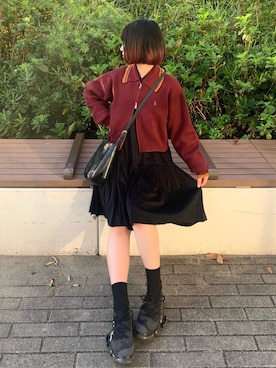 「アイテム（ショルダーバッグ）」を使った、MIHOさん（レディース・153cm）の秋コーディネート