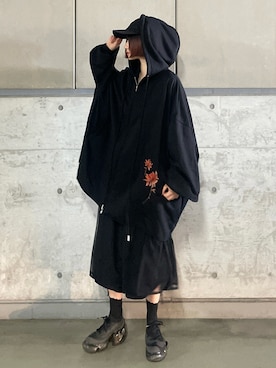 「アイテム（パーカー）」を使った、MIHOさん（レディース・153cm）の夏コーディネート