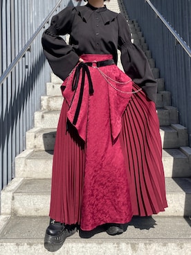 「アイテム（スカート）」を使った、MIHOさん（レディース・153cm）の秋コーディネート