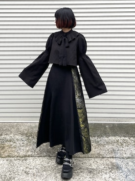 「黒コーデ」｜MIHOさん（レディース・153cm）の秋コーディネート