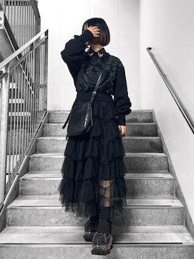 「アイテム（ショルダーバッグ）」を使った、MIHOさん（レディース・153cm）の秋コーディネート