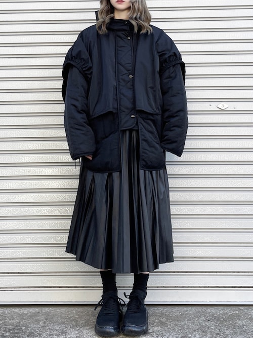 セール】1枚で主役級。レイヤードキルティングコート（ブルゾン