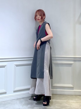 「153cm」｜「アイテム（その他アウター）」を使った、しらこさん（レディース・153cm）の夏コーディネート