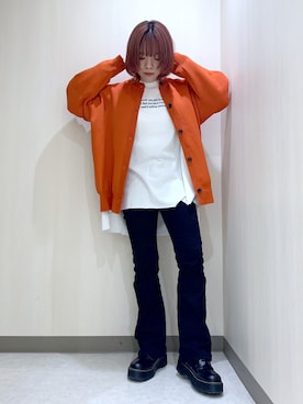 「クルーネック」｜「アイテム（その他）」を使った、しらこさん（レディース・153cm）の秋コーディネート