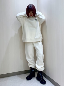 「153cm」｜「アイテム（スウェットパンツ）」を使った、しらこさん（レディース・153cm）の秋コーディネート