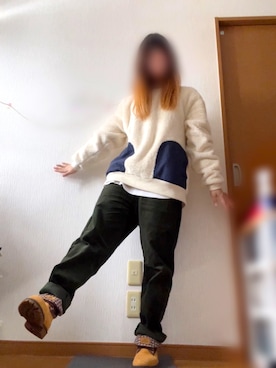 「CHUMS（チャムス）のアイテム（ジャケット/アウター）」を使った、miiiiさん（レディース・154cm）の冬コーディネート