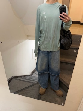 「SHEEN（シーン）のアイテム（デニムパンツ、ブルー系）」を使った、JUNさん（メンズ・167cm）の夏コーディネート