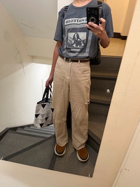 「SHEEN（シーン）のアイテム（その他パンツ、ベージュ系）」を使った、JUNさん（メンズ・167cm）の秋コーディネート