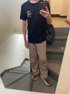 「アイテム（スリッポン）」を使った、JUNさん（メンズ・167cm・30代）の夏コーディネート