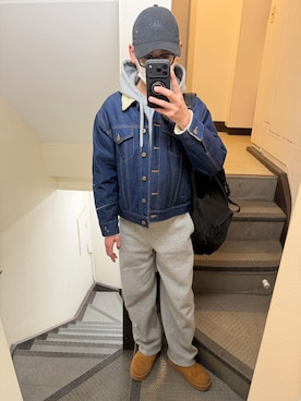 「アイテム（セットアップ）」を使った、JUNさん（メンズ・167cm）の冬コーディネート