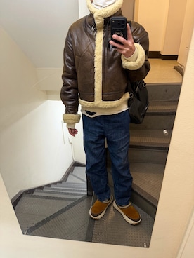 「アイテム（その他アウター）」を使った、JUNさん（メンズ・167cm・30代）の冬コーディネート