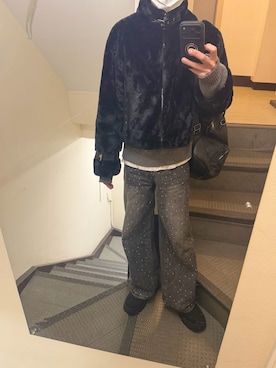 「SHEEN（シーン）のアイテム」を使った、JUNさん（メンズ・167cm）の冬コーディネート