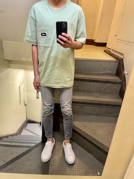「ZARA（ザラ）のアイテム（パンツ）」を使った、JUNさん（メンズ・167cm）の夏コーディネート
