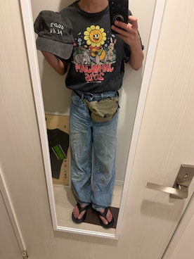 「SHEEN（シーン）のアイテム（キャップ、ブラック系）」を使った、JUNさん（メンズ・167cm）の夏コーディネート
