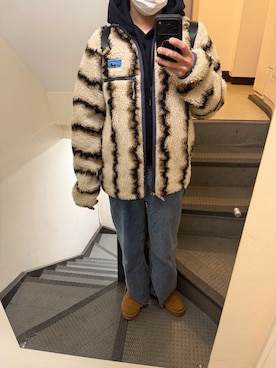 「アイテム（パーカー）」を使った、JUNさん（メンズ・167cm・30代）の冬コーディネート