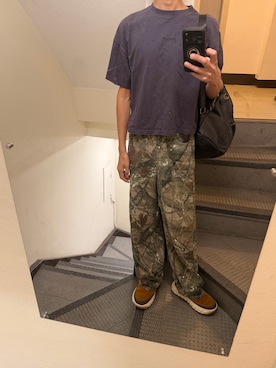 「しまむら（シマムラ）のアイテム（Tシャツ/カットソー）」を使った、JUNさん（メンズ・167cm）の秋コーディネート