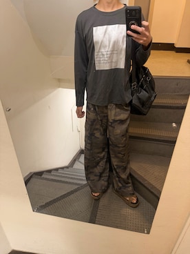 「SHEEN（シーン）のアイテム（Tシャツ/カットソー、グレー系）」を使った、JUNさん（メンズ・167cm）の夏コーディネート