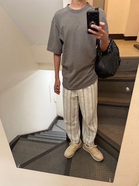 「H&M（エイチ・アンド・エム）のアイテム」を使った、JUNさん（メンズ・167cm）の夏コーディネート