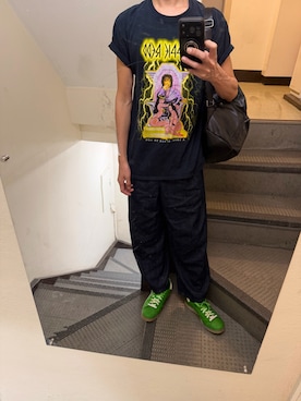 「GU（ジーユー）のアイテム（デニムパンツ、ブルー系）」を使った、JUNさん（メンズ・167cm）の秋コーディネート