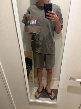 「アイテム（セットアップ）」を使った、JUNさん（メンズ・167cm）の夏コーディネート