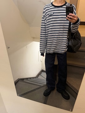 「WEGO（ウィゴー）のアイテム（Tシャツ/カットソー、ブルー系）」を使った、JUNさん（メンズ・167cm）の夏コーディネート