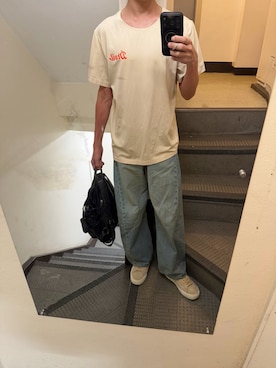 「SHEEN（シーン）のアイテム（Tシャツ/カットソー、ベージュ系）」を使った、JUNさん（メンズ・167cm）の秋コーディネート
