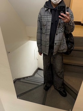 「アイテム（パーカー）」を使った、JUNさん（メンズ・167cm・30代）の冬コーディネート