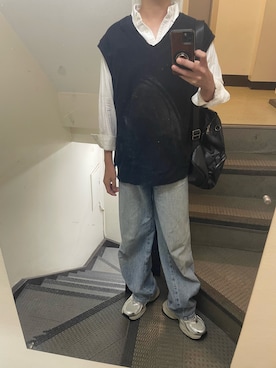 「アイテム（ベスト）」を使った、JUNさん（メンズ・167cm・30代）の秋コーディネート