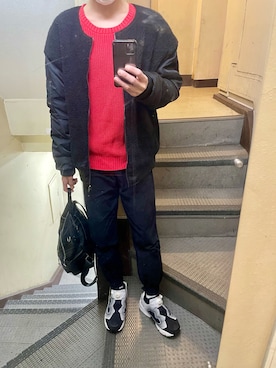 「ANAP（アナップ）のアイテム」を使った、JUNさん（メンズ・167cm）の冬コーディネート