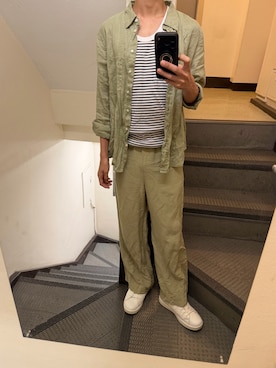 「アイテム（セットアップ）」を使った、JUNさん（メンズ・167cm）の夏コーディネート