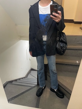「アイテム（トップス）」を使った、JUNさん（メンズ・167cm・30代）の秋コーディネート