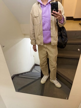 「アイテム（セットアップ）」を使った、JUNさん（メンズ・167cm）の秋コーディネート