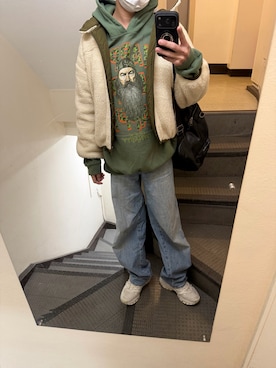 「H&M（エイチ・アンド・エム）のアイテム（シューズ）」を使った、JUNさん（メンズ・167cm）の冬コーディネート